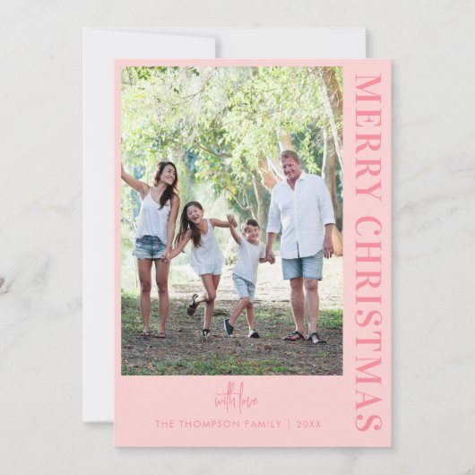 Gepersonaliseerde Moderne 10 Familie Foto's Minima Feestdagenkaart (Voorkant)