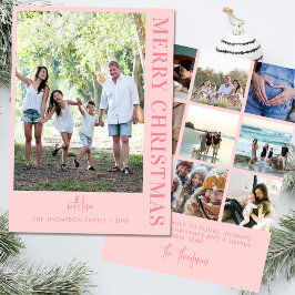 Gepersonaliseerde Moderne 10 Familie Foto's Minima Feestdagenkaart