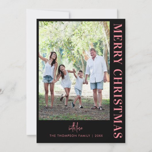 Gepersonaliseerde Moderne 10 Familie Foto's Minima Feestdagenkaart (Voorkant)