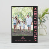 Gepersonaliseerde Moderne 10 Familie Foto's Minima Feestdagenkaart (Staand voorkant)