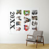 Gepersonaliseerde moderne 11 foto Beste papa ooit Wandkleed (In Situ (horizontaal))