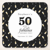 Gepersonaliseerde moderne 50 en fantastische verja kartonnen onderzetters (Voorkant)