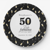 Gepersonaliseerde moderne 50 en fantastische verja papieren bordje (Voorkant)