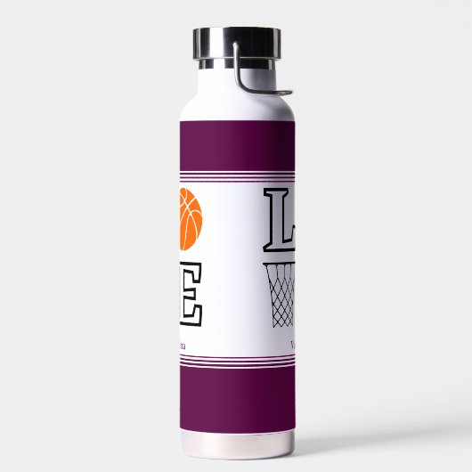 Gepersonaliseerde moderne aangepaste basketbalspel waterfles (Links)