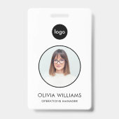 Gepersonaliseerde moderne aangepaste werknemer fot badge (Front)