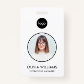 Gepersonaliseerde moderne aangepaste werknemer fot badge (Voorkant)