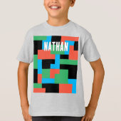 Gepersonaliseerde moderne Abstracte geometrische v T-shirt (Voorkant)