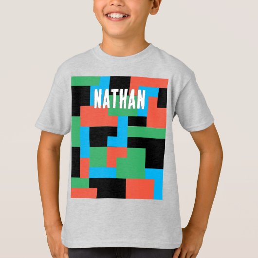 Gepersonaliseerde moderne Abstracte geometrische v T-shirt (Voorkant)