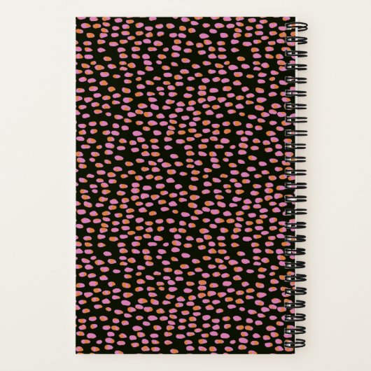 Gepersonaliseerde moderne Abstracte gestippelde zw Notitieboek (Achterkant)