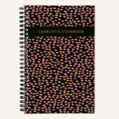 Gepersonaliseerde moderne Abstracte gestippelde zw Notitieboek (Voorkant)