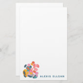 Gepersonaliseerde moderne Abstracte kleurrijke min Briefpapier (Voorkant / Achterkant)