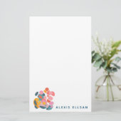 Gepersonaliseerde moderne Abstracte kleurrijke min Briefpapier (Staand voorkant)