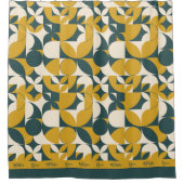 Gepersonaliseerde Moderne Abstracte Mustard Groene Douchegordijn (Voorkant)
