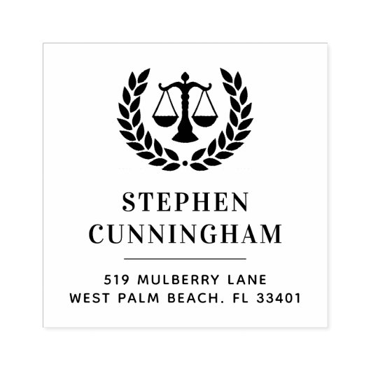 Gepersonaliseerde moderne advocaat advocaat rubberstempel (Afrduk)