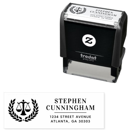 Gepersonaliseerde moderne advocaat advocaat  zelfinktende stempel (In situ)