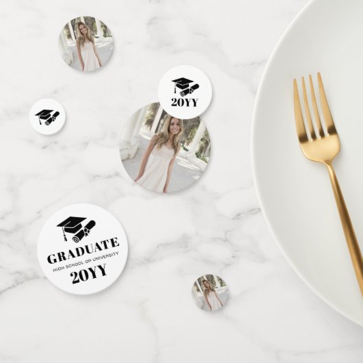 Gepersonaliseerde moderne afstudeerfoto confetti (Groep)