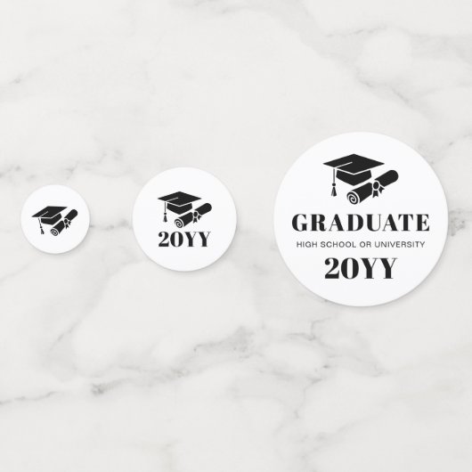 Gepersonaliseerde moderne Afstuderen foto Confetti (Achterkanten)