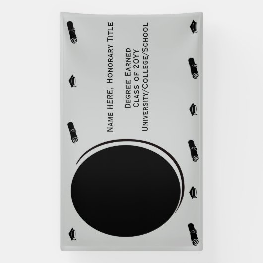 Gepersonaliseerde Moderne Afstuderen Foto, Diploma Spandoek (Verticaal)