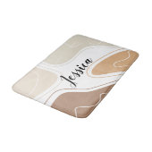 Gepersonaliseerde moderne beige geometrische badmat (Gekanteld)