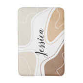 Gepersonaliseerde moderne beige geometrische badmat (Voorkant Verticaal)