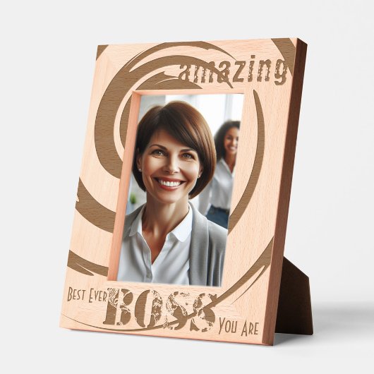 Gepersonaliseerde Moderne Beste Boss Twirl Art Gegraveerde Lijstjes