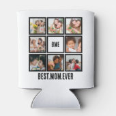 Gepersonaliseerde Moderne Beste Mam ooit 8 Foto Co Blikjeskoeler (Achterkant)