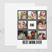 Gepersonaliseerde Moderne Beste Mam ooit 8 Foto Co Feestdagenkaart (Voorkant / Achterkant)