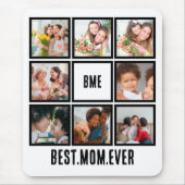 Gepersonaliseerde Moderne Beste Mam ooit 8 Foto Co Muismat (Voorkant)