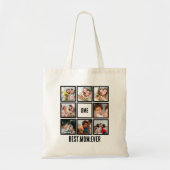 Gepersonaliseerde Moderne Beste Mam ooit 8 Foto Co Tote Bag (Voorkant)
