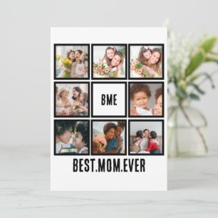 Gepersonaliseerde moderne beste moeder ooit 8 foto feestdagenkaart