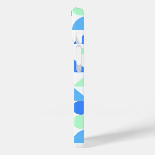 Gepersonaliseerde moderne blauwe munt geometrisch Case-Mate iPhone case (Achterkant / Links)