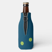 Gepersonaliseerde moderne blauwe tennis racket bal flesjeskoeler (Fles Achterkant)