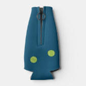 Gepersonaliseerde moderne blauwe tennis racket bal flesjeskoeler (Achterkant)