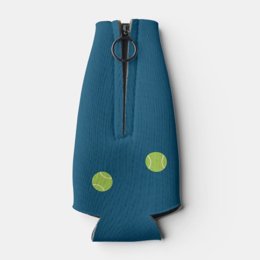 Gepersonaliseerde moderne blauwe tennis racket bal flesjeskoeler (Achterkant)