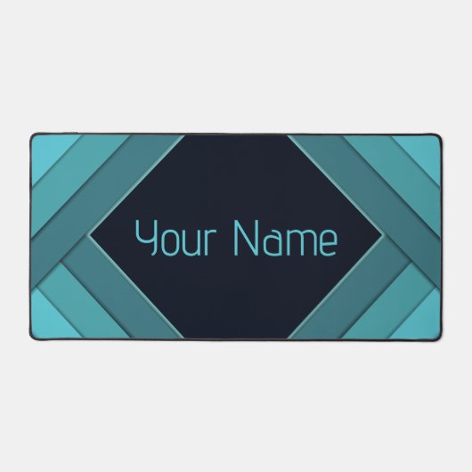 Gepersonaliseerde moderne Blauwgroen strakke geome Bureaumat (Voorkant)