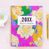 Gepersonaliseerde moderne bloemen wekelijks en maa planner