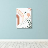 Gepersonaliseerde moderne Boho Botanical Minimalis Canvas Afdruk (Insitu (Houten vloer))