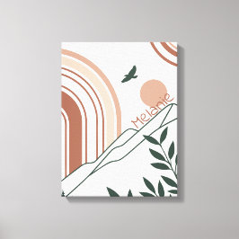 Gepersonaliseerde moderne Boho Botanical Minimalis Canvas Afdruk