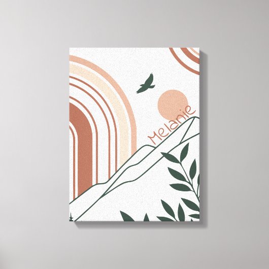 Gepersonaliseerde moderne Boho Botanical Minimalis Canvas Afdruk (Voorkant)