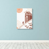 Gepersonaliseerde moderne Boho Botanical Minimalis Canvas Afdruk (Insitu (Houten vloer))