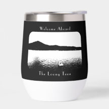 Gepersonaliseerde moderne bootdecoratie zwart wit 