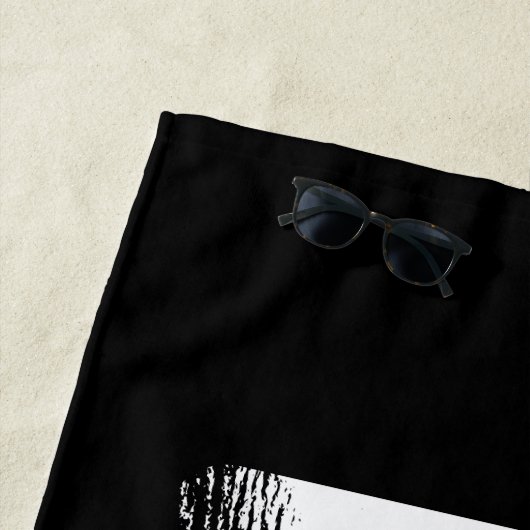 Gepersonaliseerde moderne bootdecoratie zwart wit  strandlaken (In situ)