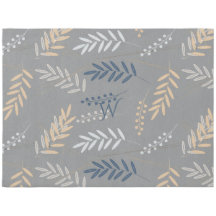 Gepersonaliseerde moderne botanische blauw grijs, 