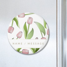 Gepersonaliseerde moderne botanische roze tulp