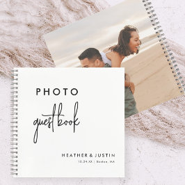 Gepersonaliseerde moderne bruiloft foto Gastenboek Notitieboek