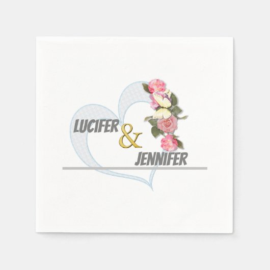 Gepersonaliseerde moderne bruiloft servetten (Voorkant)