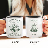 Gepersonaliseerde moderne Camp Bachelorette Party Koffiemok