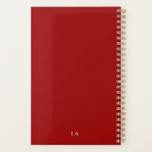 Gepersonaliseerde moderne chique rode wijn maandel planner (Achterkant)