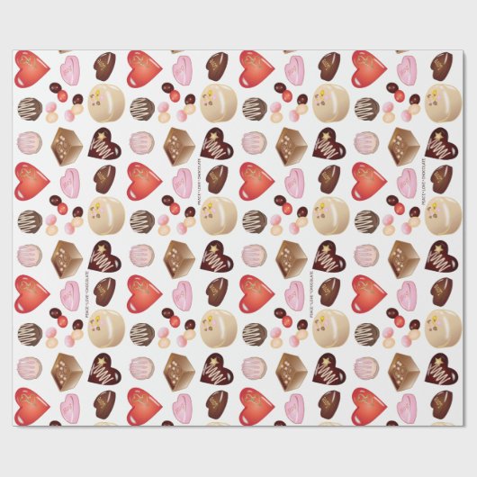 Gepersonaliseerde moderne chocolade Snoep hart Cadeaupapier (Vlak)