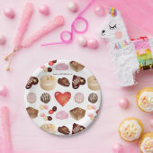 Gepersonaliseerde moderne chocolade Snoep hart Papieren Bordje (Feest)